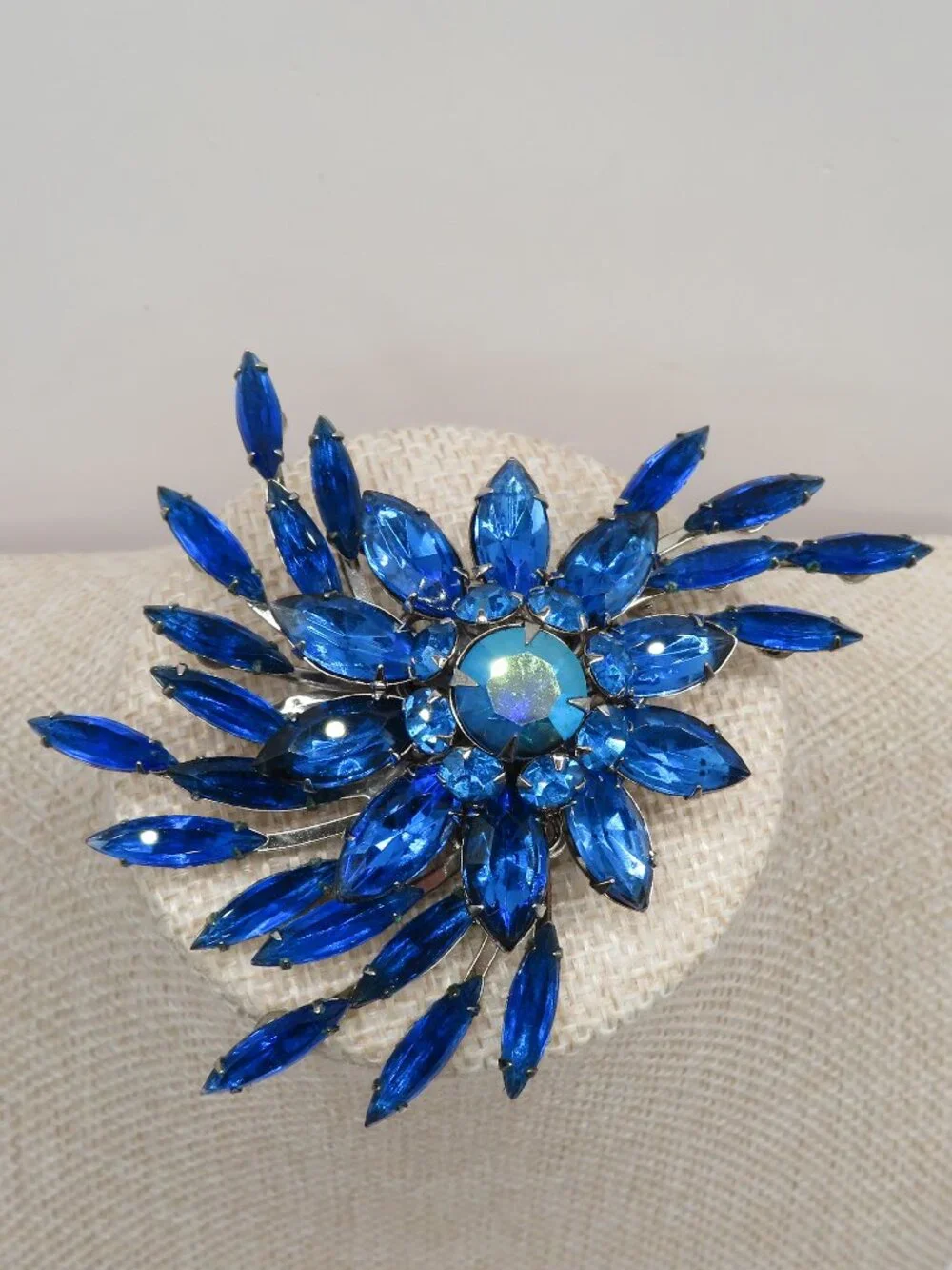 Vintage Judy Lee Electric Blue Spray Brooch